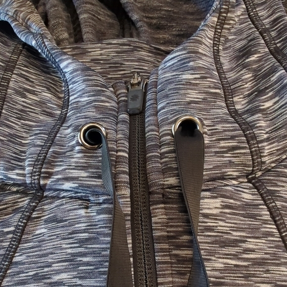 Athleta Home Team Full Zip Hoodie Jacket Space Dye Navy Blue Size Small EUC $149 - Picture 5 of 7